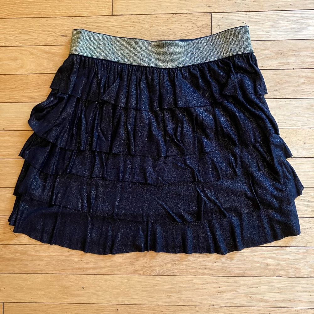 Forever 21 Black Gold Bubble Mini Skirt
